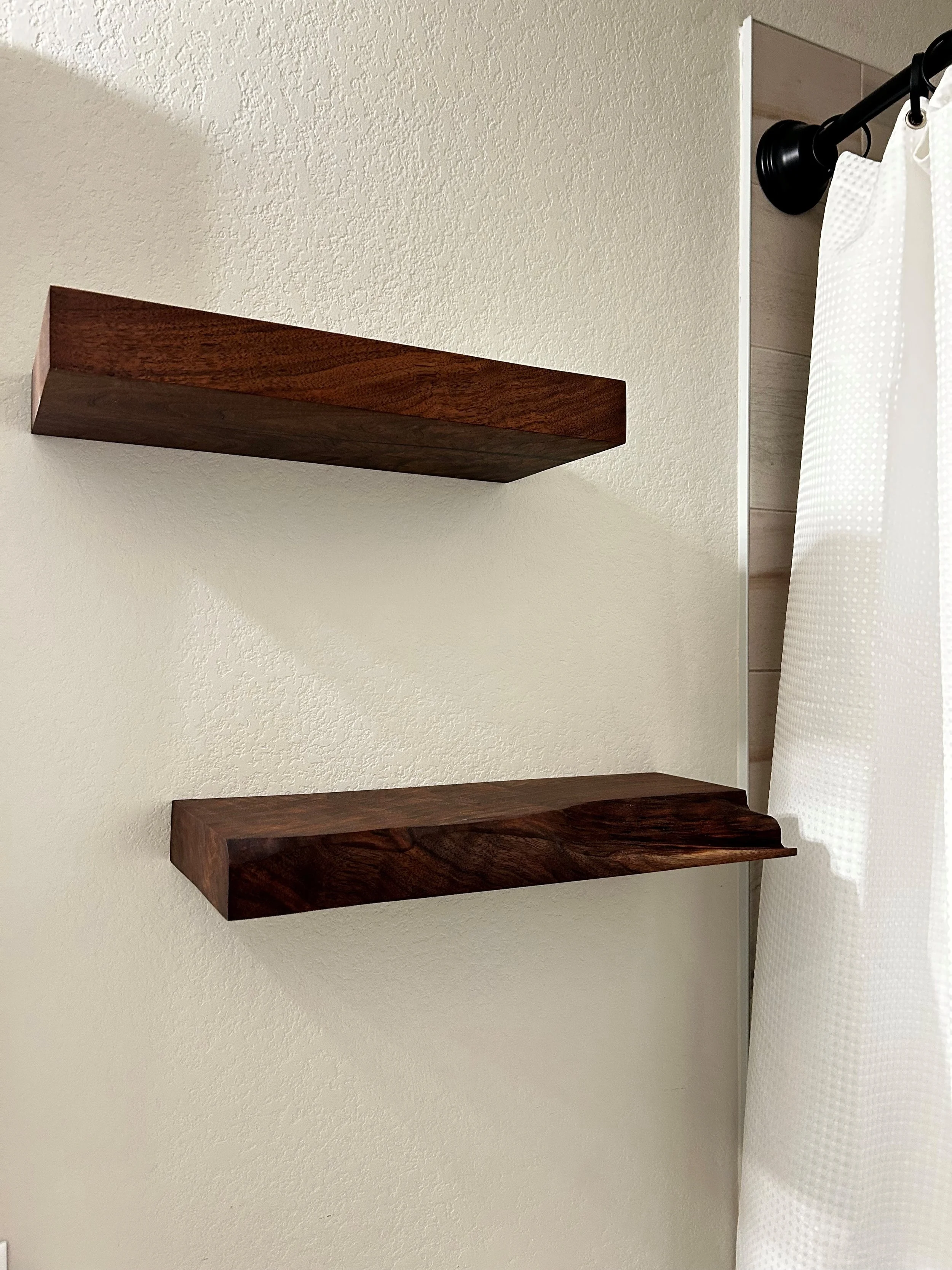 Black Walnut Towel Shelving