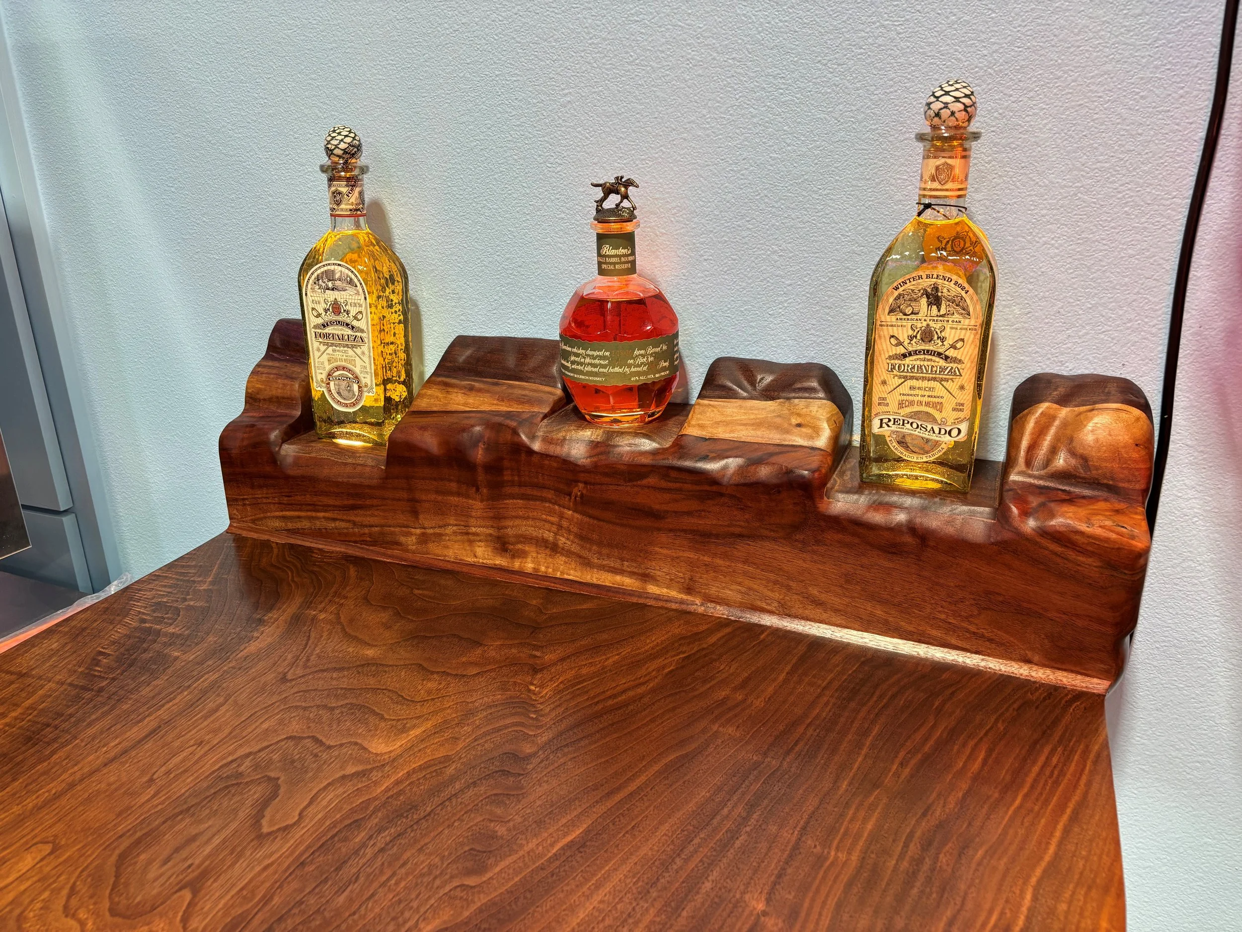 Light Up Black Walnut Bottle Holder/Display