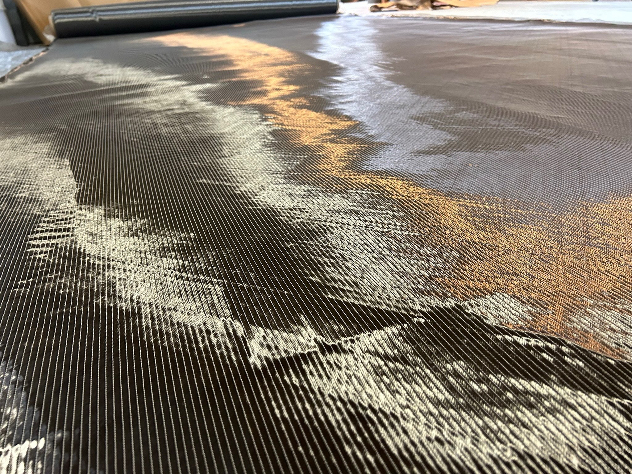 Close-up image of a carbon fiber used for marine and aerospace composites.
