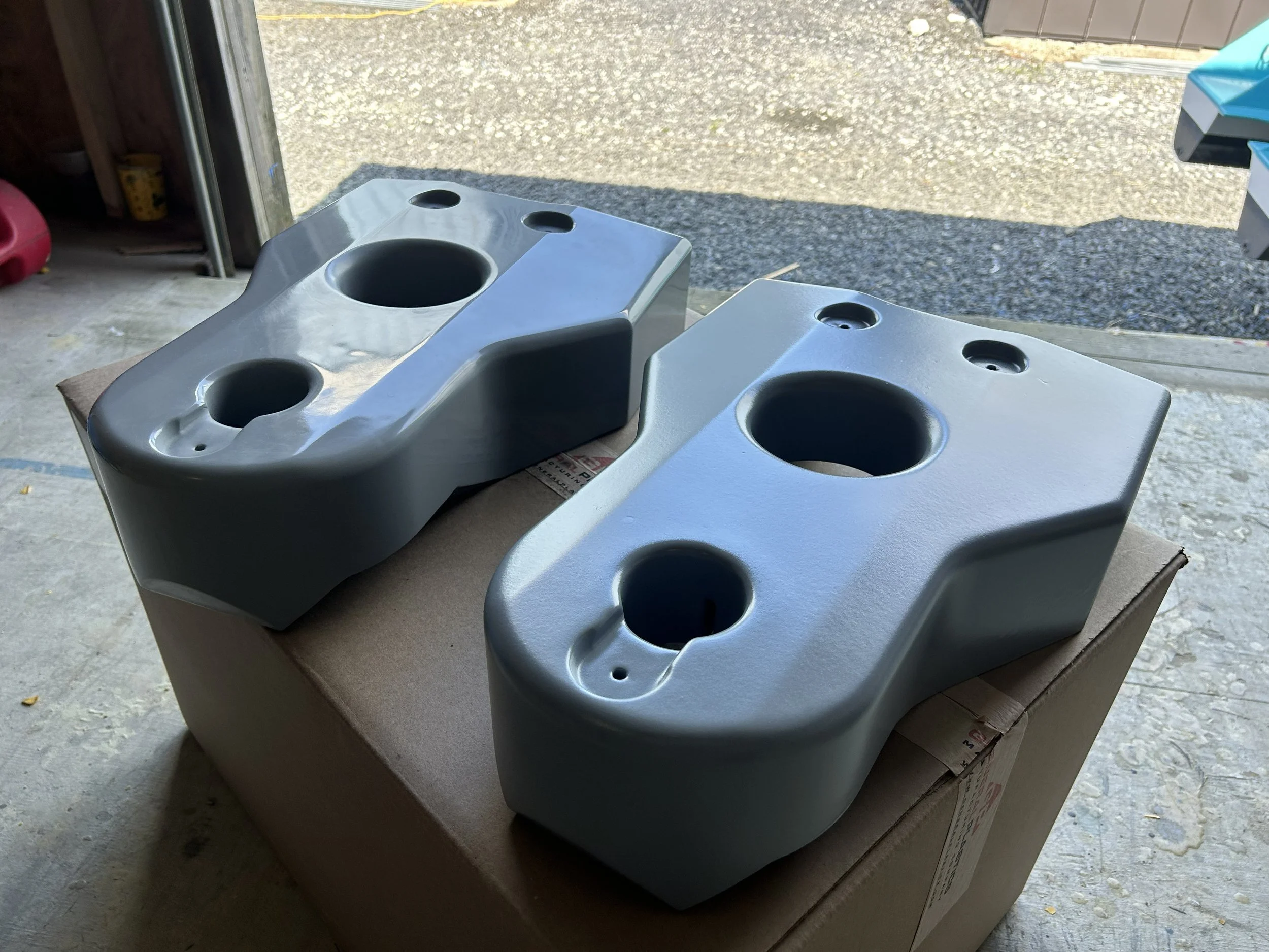 Two marine composite objects that were CNC manufactured and high end marine coatings applied for the toughest conditions.