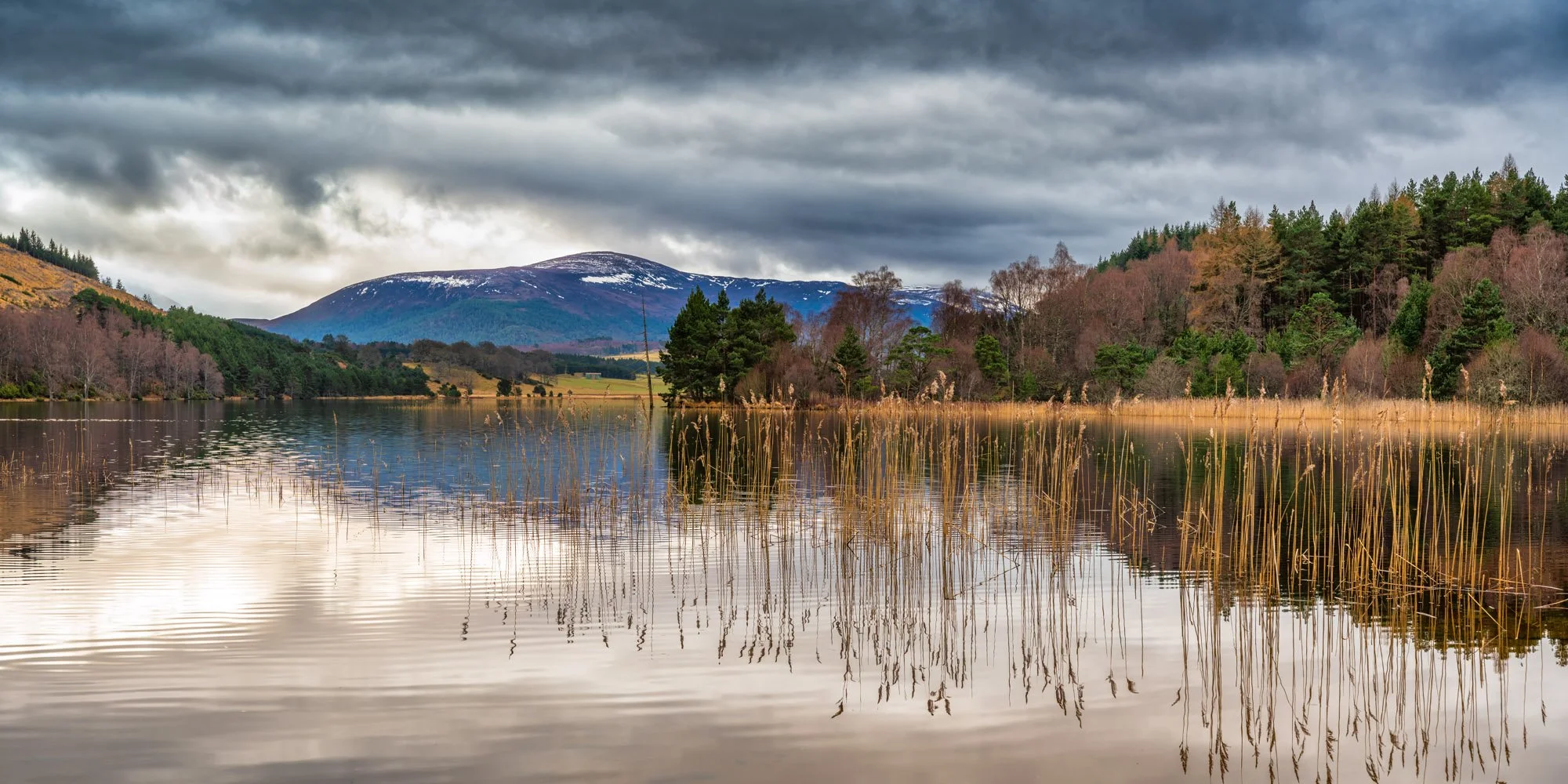 Loch Pityoulish in the Cairngorms National Park, Highland, Scotland photographed on a cool early March day.