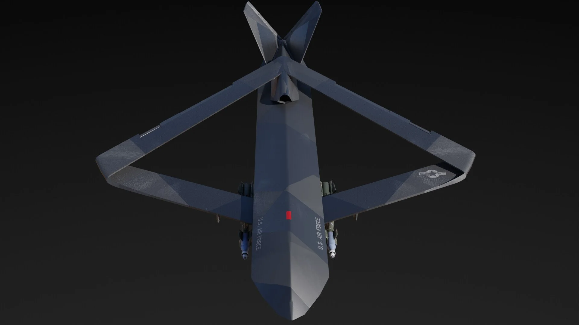 Top view showing air inlet and aerial refueling port