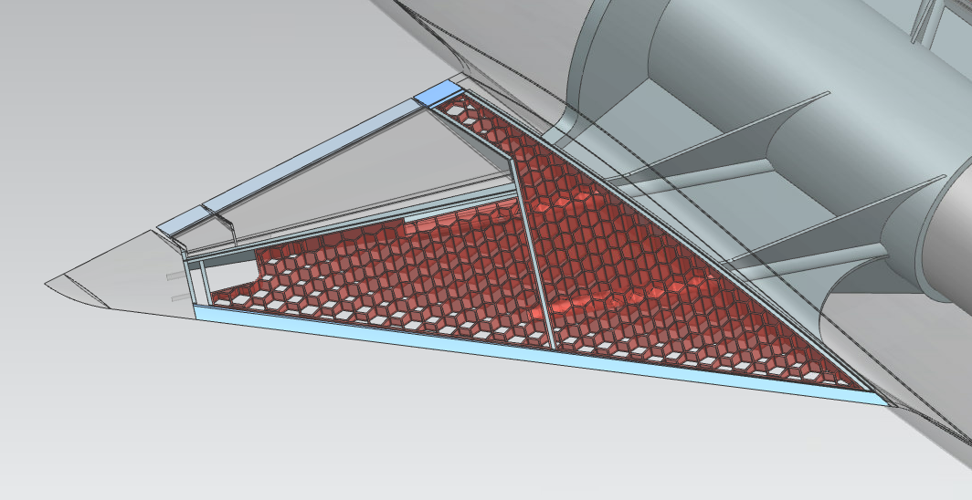 Parametrically modelled honeycomb structure for wing internals