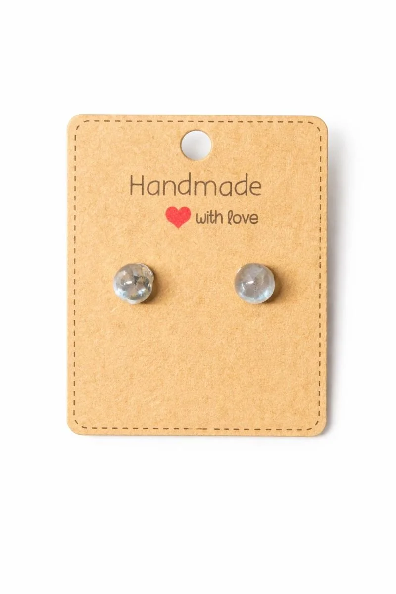 Clear Quartz Stud Earrings