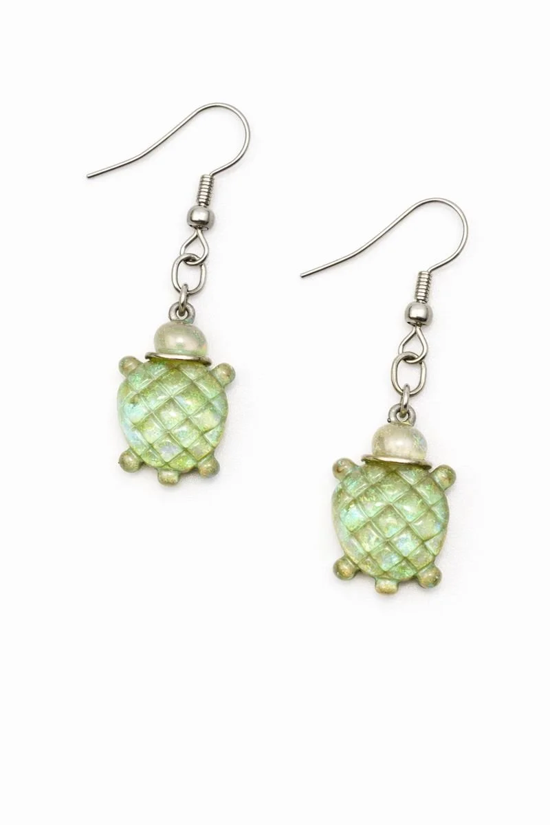 Luminous Turtle Drop Earrings
