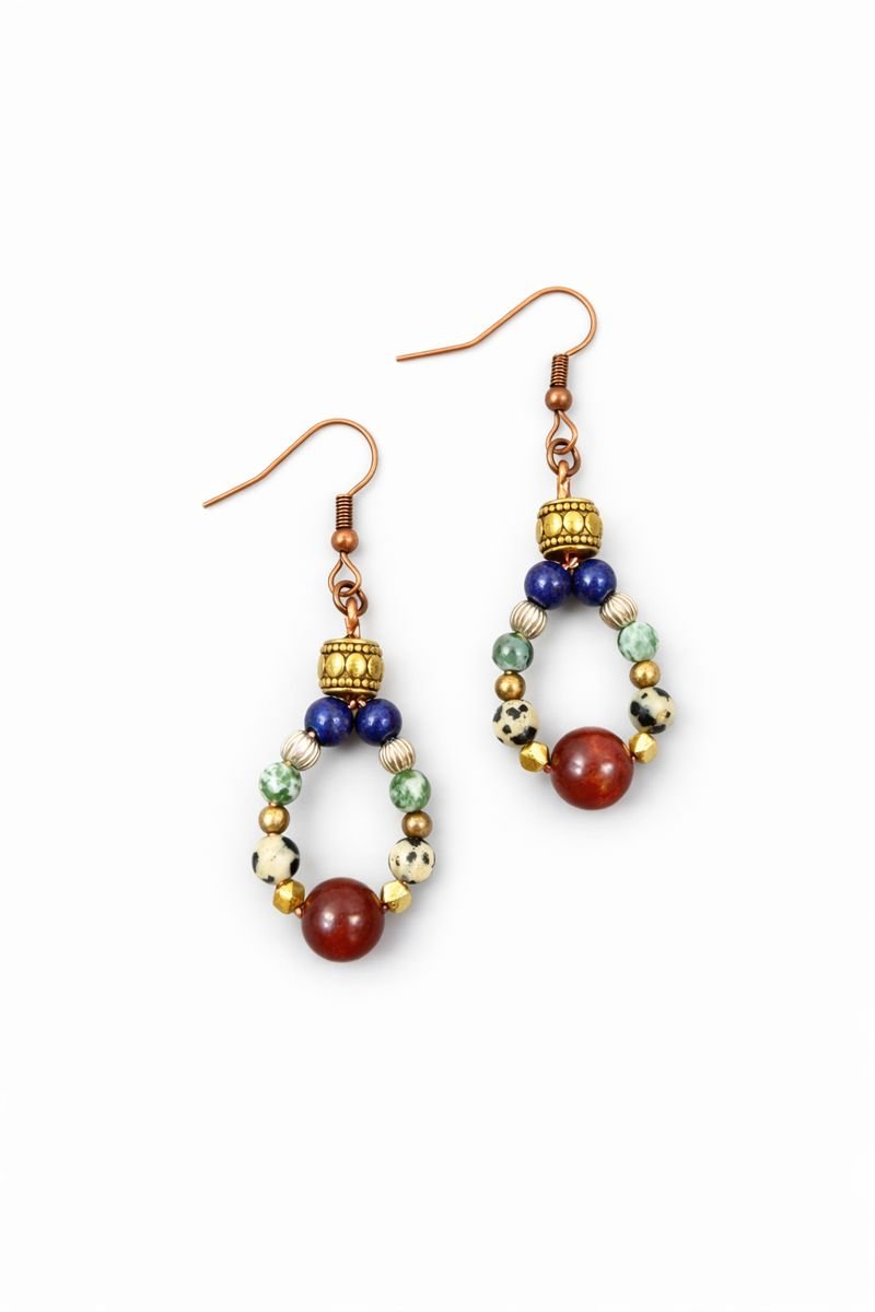 Gathered Stone Teardrop Earrings