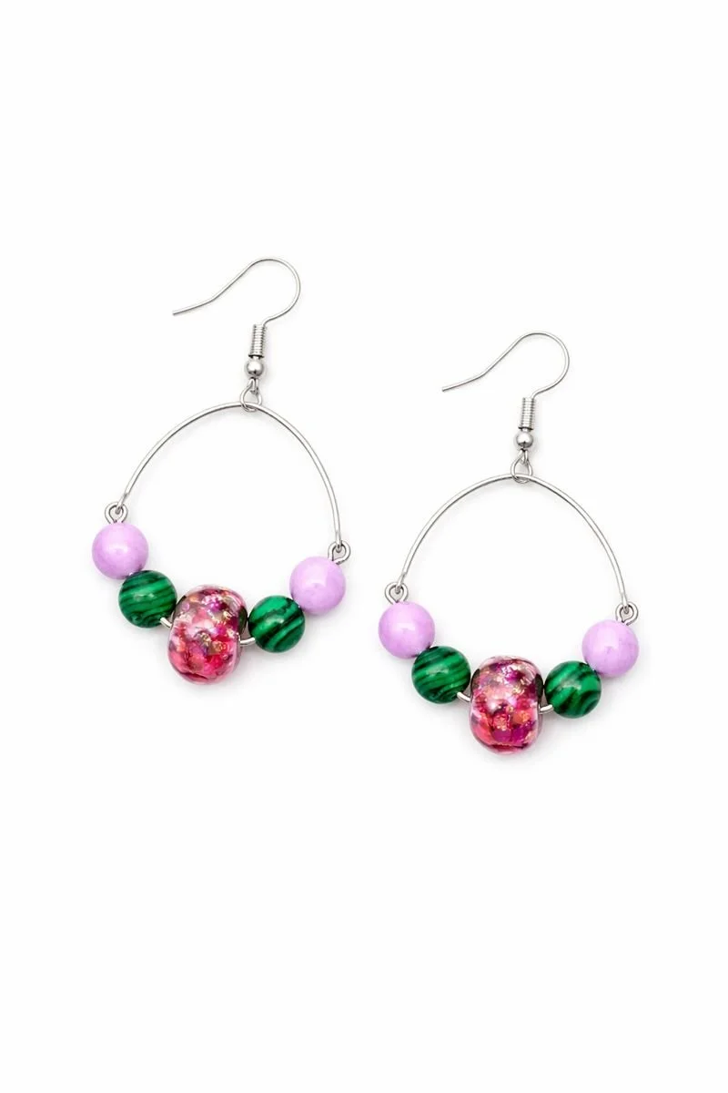 Handcrafted Bead Hoop Earrings