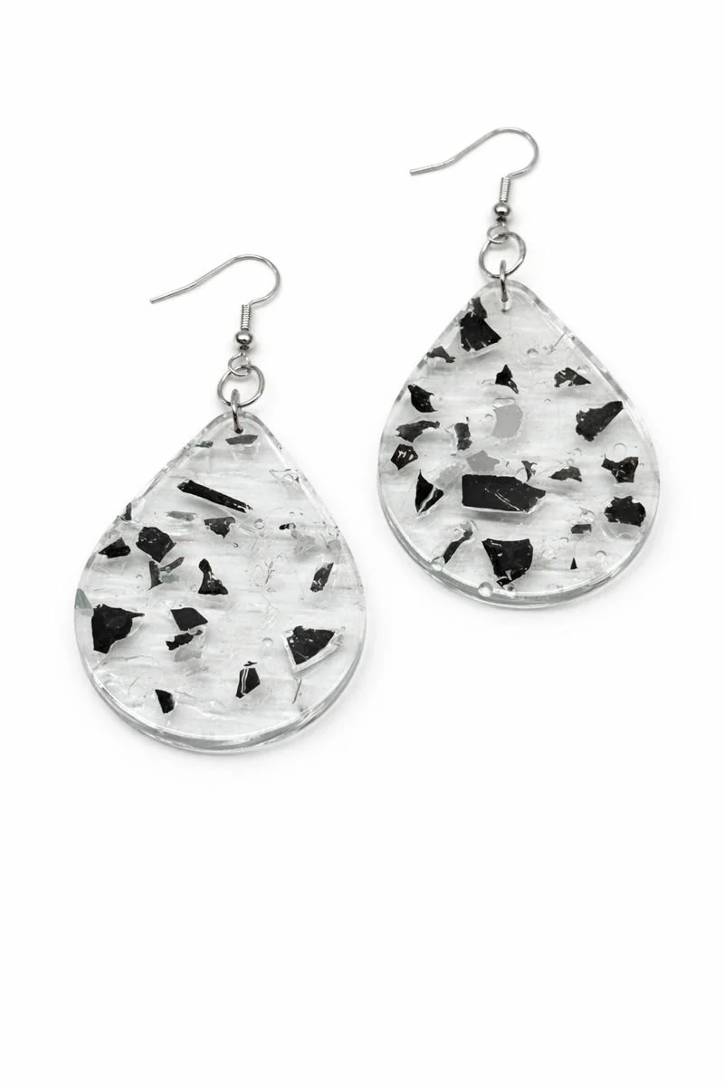 Mirror Shard Teardrop Earrings