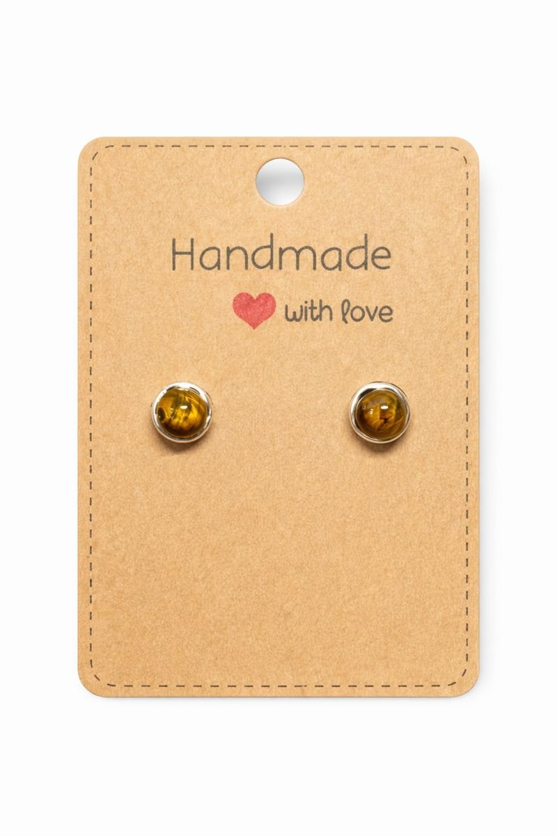 Tiger's Eye Stud Earrings