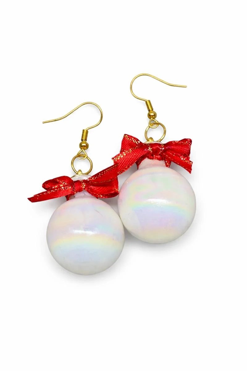 Iridescent Ornament Drop Earrings
