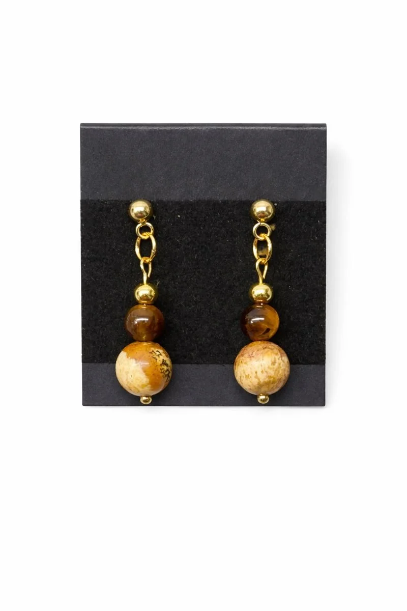 Golden Earth Drop Earrings