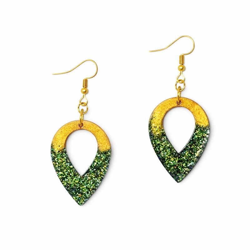 Emerald & Gold Teardrop Earrings