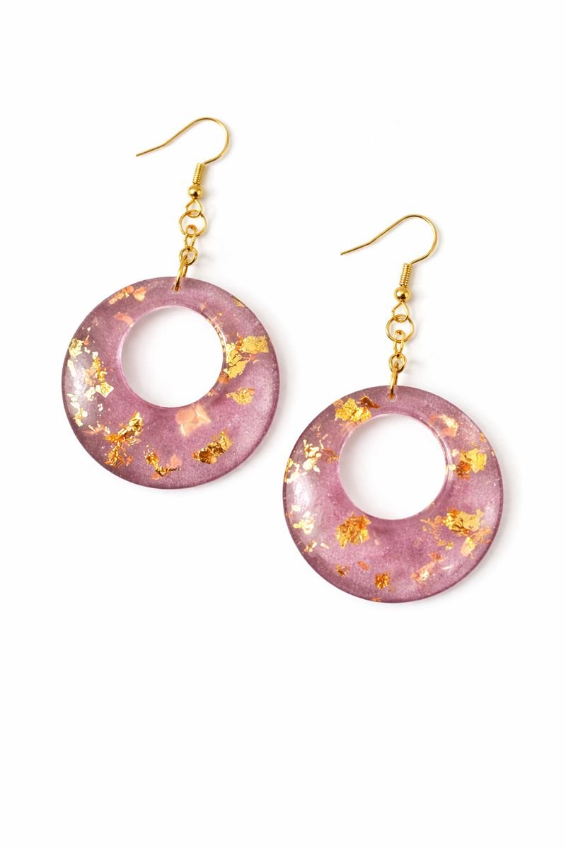 Dusty Pink Gold Fleck Earrings