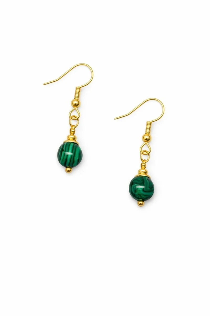Petite Malachite Drop Earrings