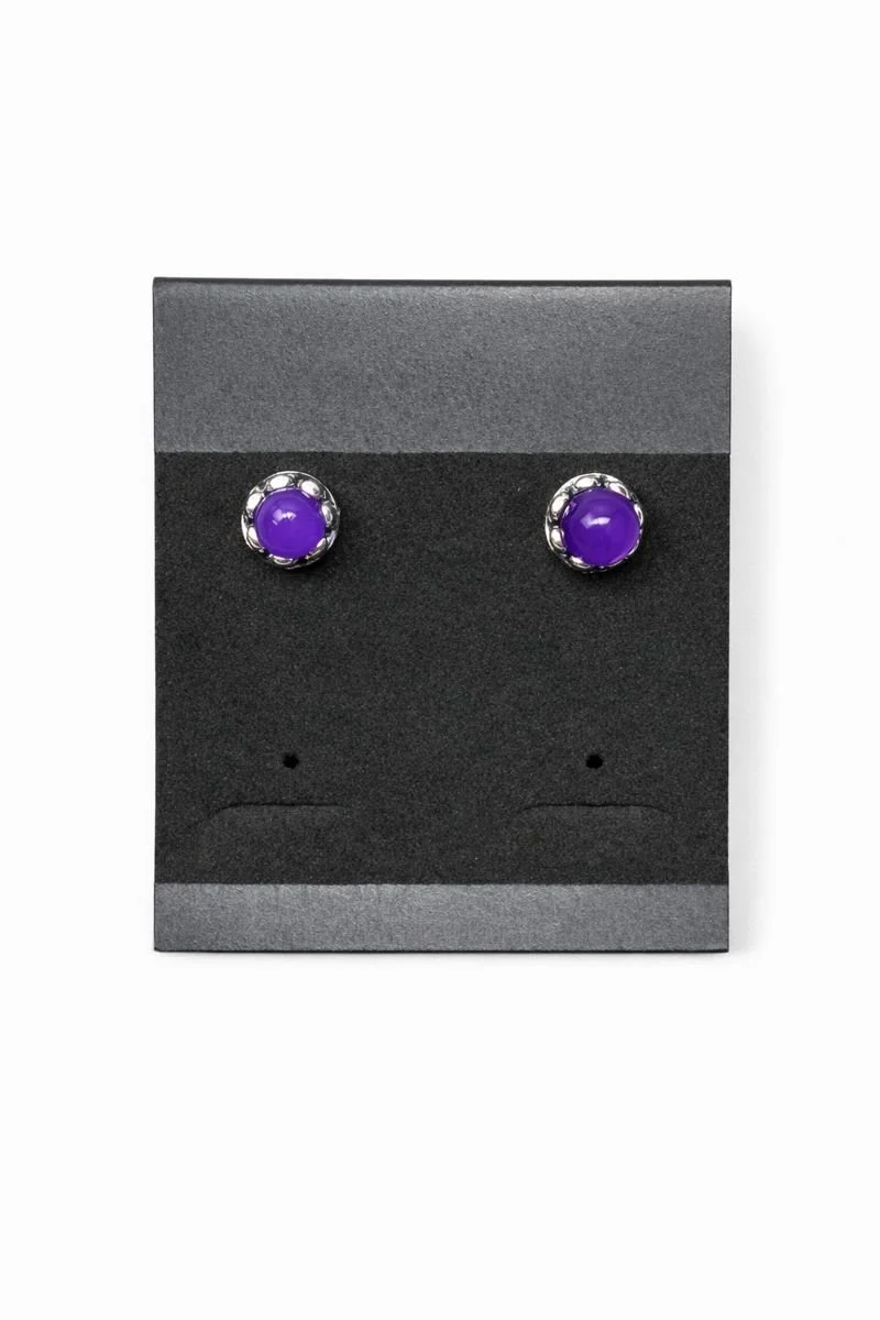 Deep Violet Stud Earrings