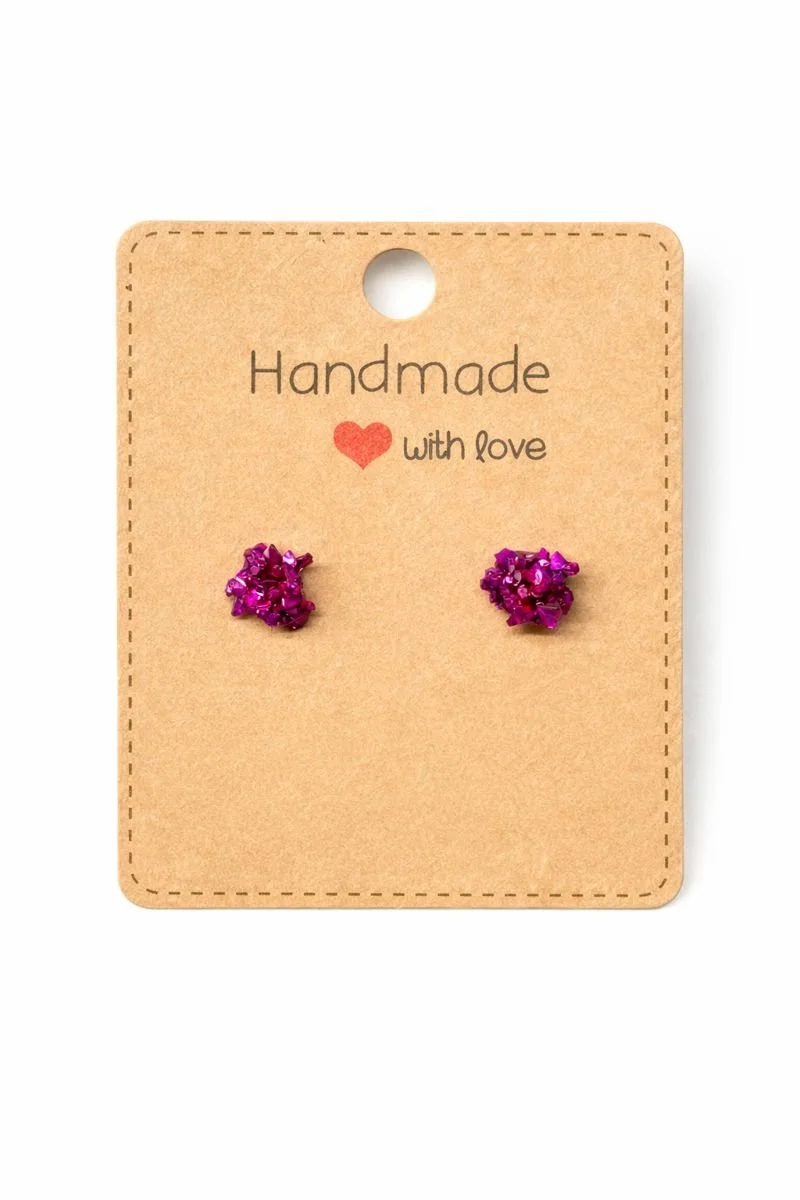 Plum Crush Sparkle Stud Earrings