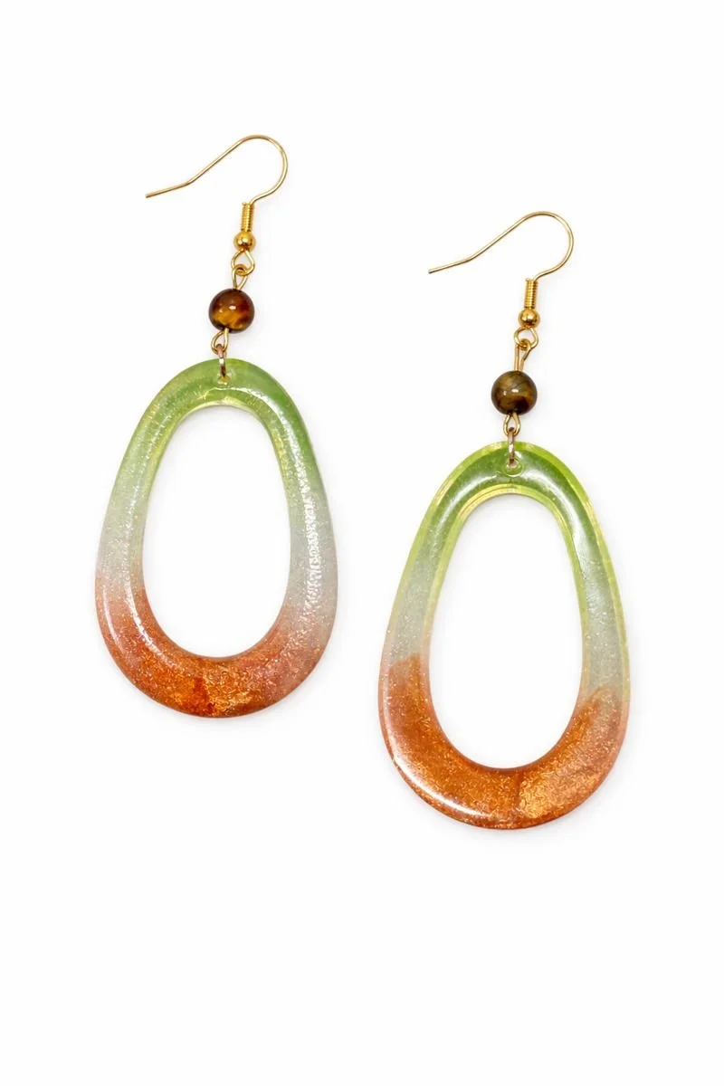 Forest Glow Resin Earrings