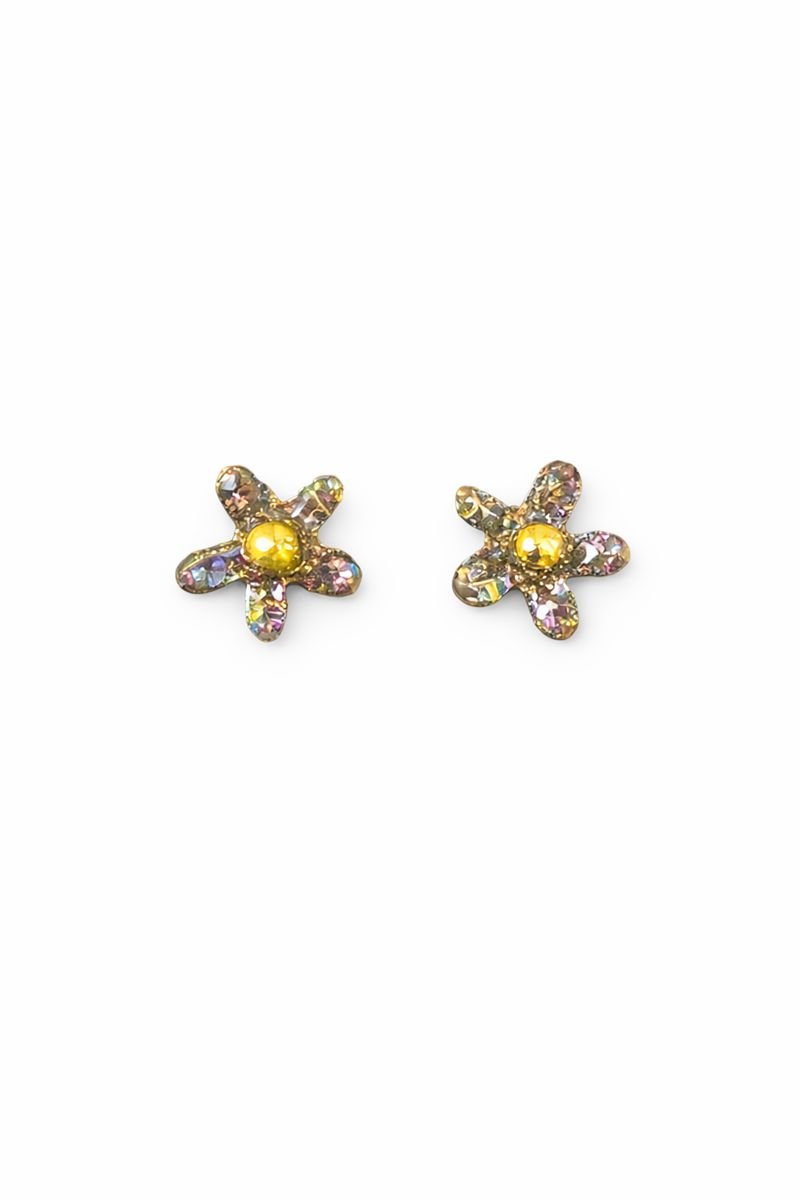 Iridescent Floral Stud Earrings