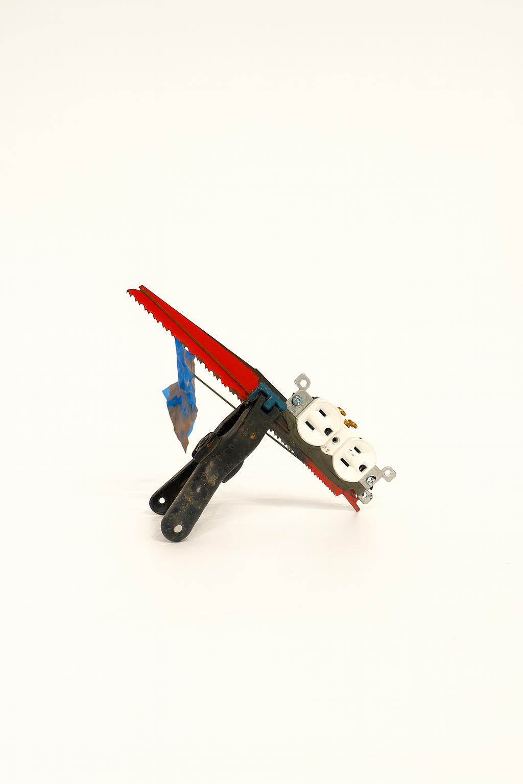 Rocket socket, Plugin, survey flag, clay, spring clamp, 7x2x8 in, 2025