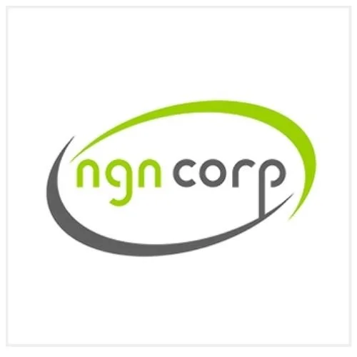 Logo for NGN Corp with green and black text and a curved swoosh design.