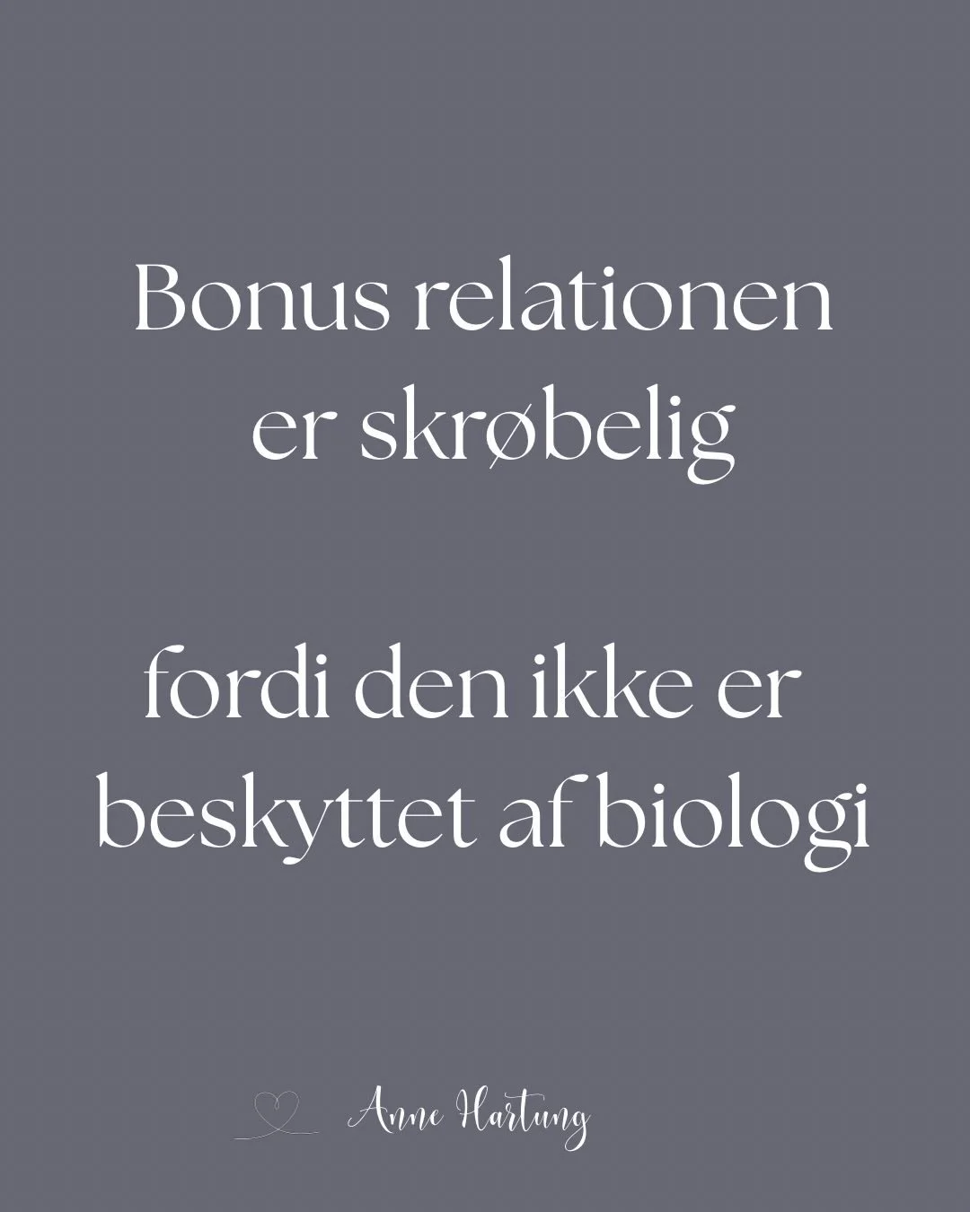 Mange voksne i sammenbragte familier kommer til ubevidst at s&aelig;tte forventningsbaren til bonus relationen som om &hellip; vi kan forvente det samme som vi kan imellem for&aelig;lder-barn relationen 

Meeeeen det kan vi IKKE&hellip; langt fra 

O