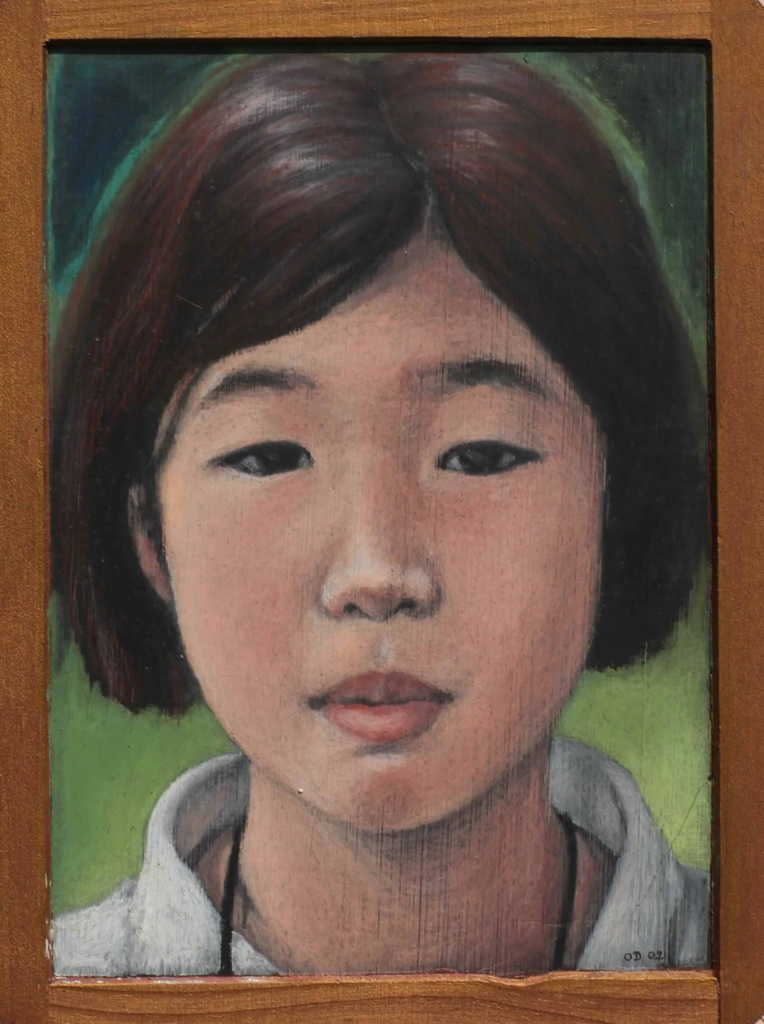 Sister, 2002, Oil pastel on chalkboard, 11 x 8 inches (29 x 21.5 cm)