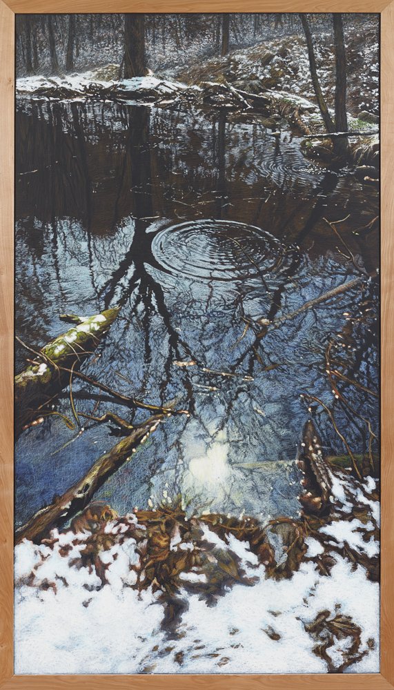 Winter, 2013, Oil pastel on chalkboard, 83 1/4 x 48 inches (211.5 x 121.9 cm)