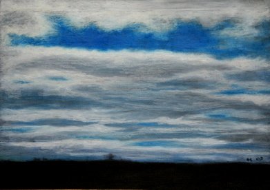 Siberian Route, 2004, Oil pastel on chalkboard, 8 x 11 inches (20.3 x 27.9 cm)
