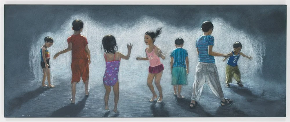 Summer Day, 2011, Oil pastel on chalkboard, 24 x 60 inches (61 x 152.4 cm)