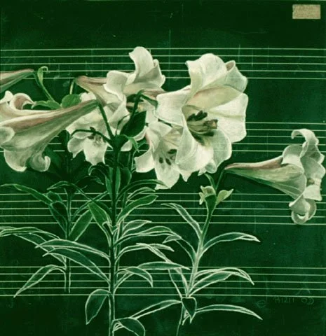 백합, 1994, Oil pastel on chalkboard, 47 1/4 x 47 1/4 inches (120 x 120 cm)