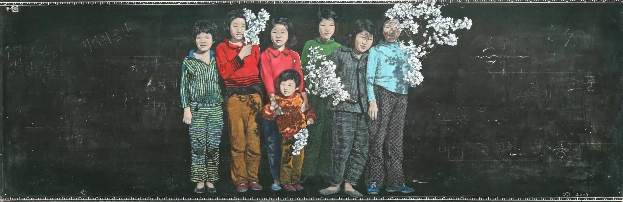 The Excursion That I Missed 08, 2008, Oil pastel on chalkboard, 47 1/4 x 141 3/4 inches (120 x 360 cm)