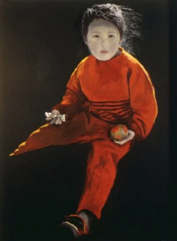 공놀이2, 1994, Oil pastel on chalkboard, 47 1/4 x 35 1/2 inches (120 x 90 cm)