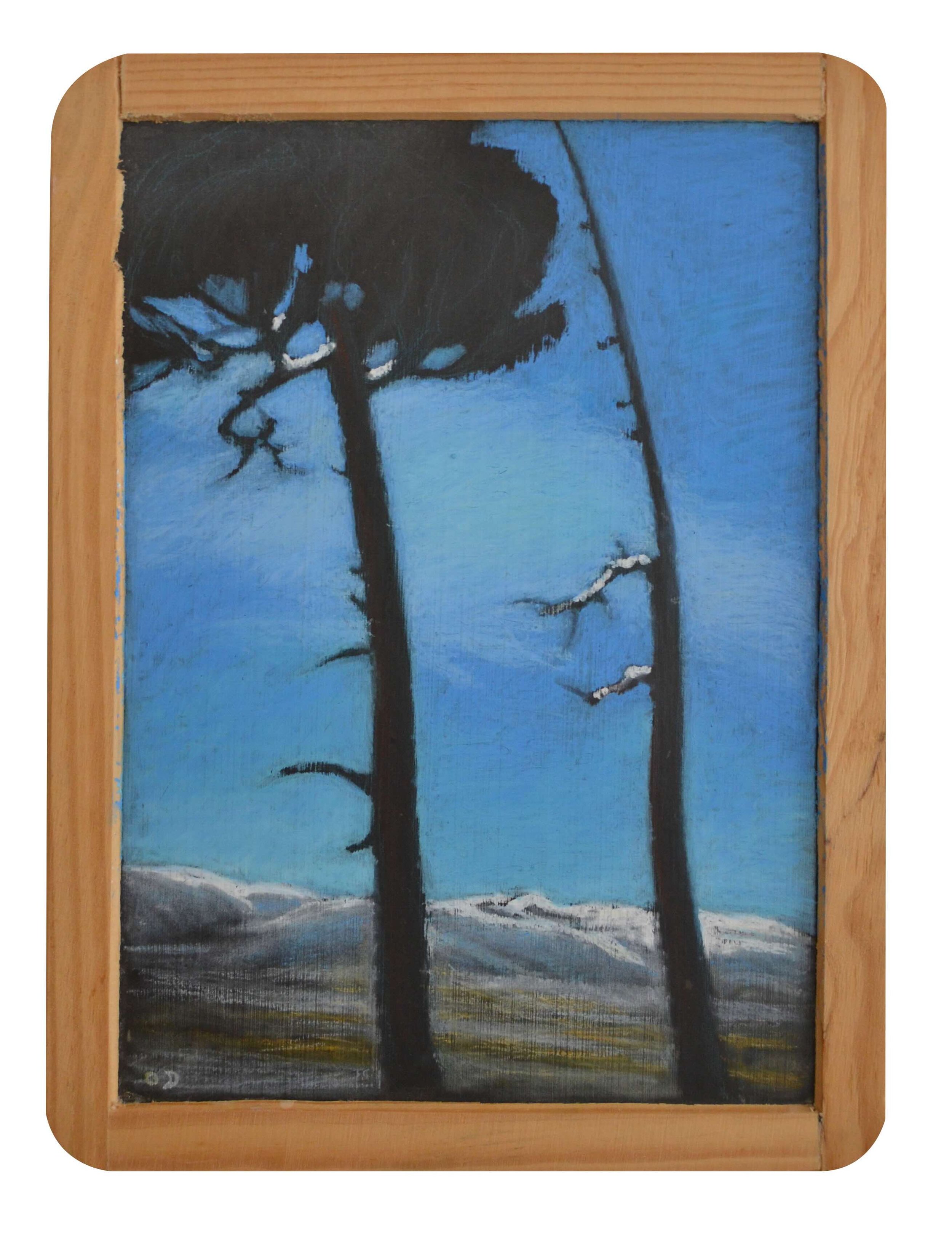 Landscape SW, 2007, Oil pastel on chalkboard, 11 x 8 inches (27.9 x 20.3 cm)
