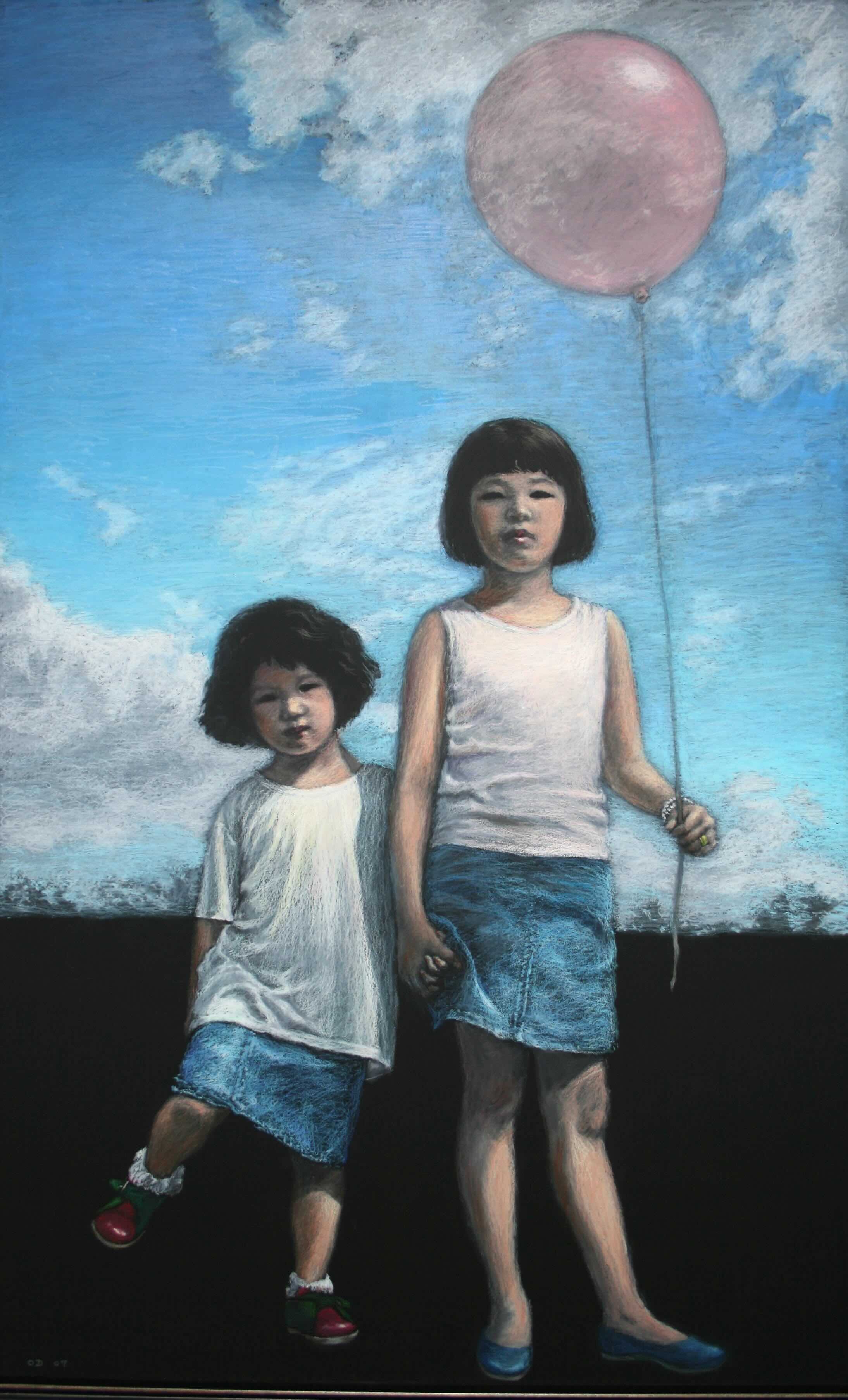 After the Rain, 2007, Oil pastel on chalkboard, 31 1/2 x 19 11/16 inches (80 x 50 cm)