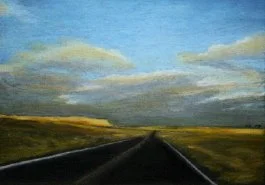 Navajo Route, 2004, Oil pastel on chalkboard, 8 x 11 inches (20.3 x 27.9 cm)