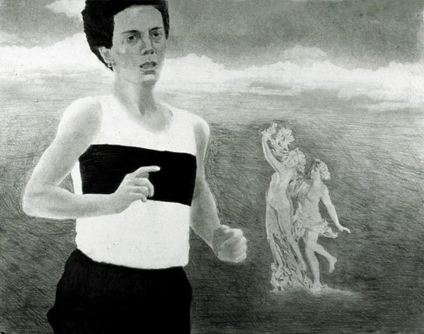 The Runner, 1987, Pencil and graphite on paper, 21 x 26 inches (53.3 x 66 cm)