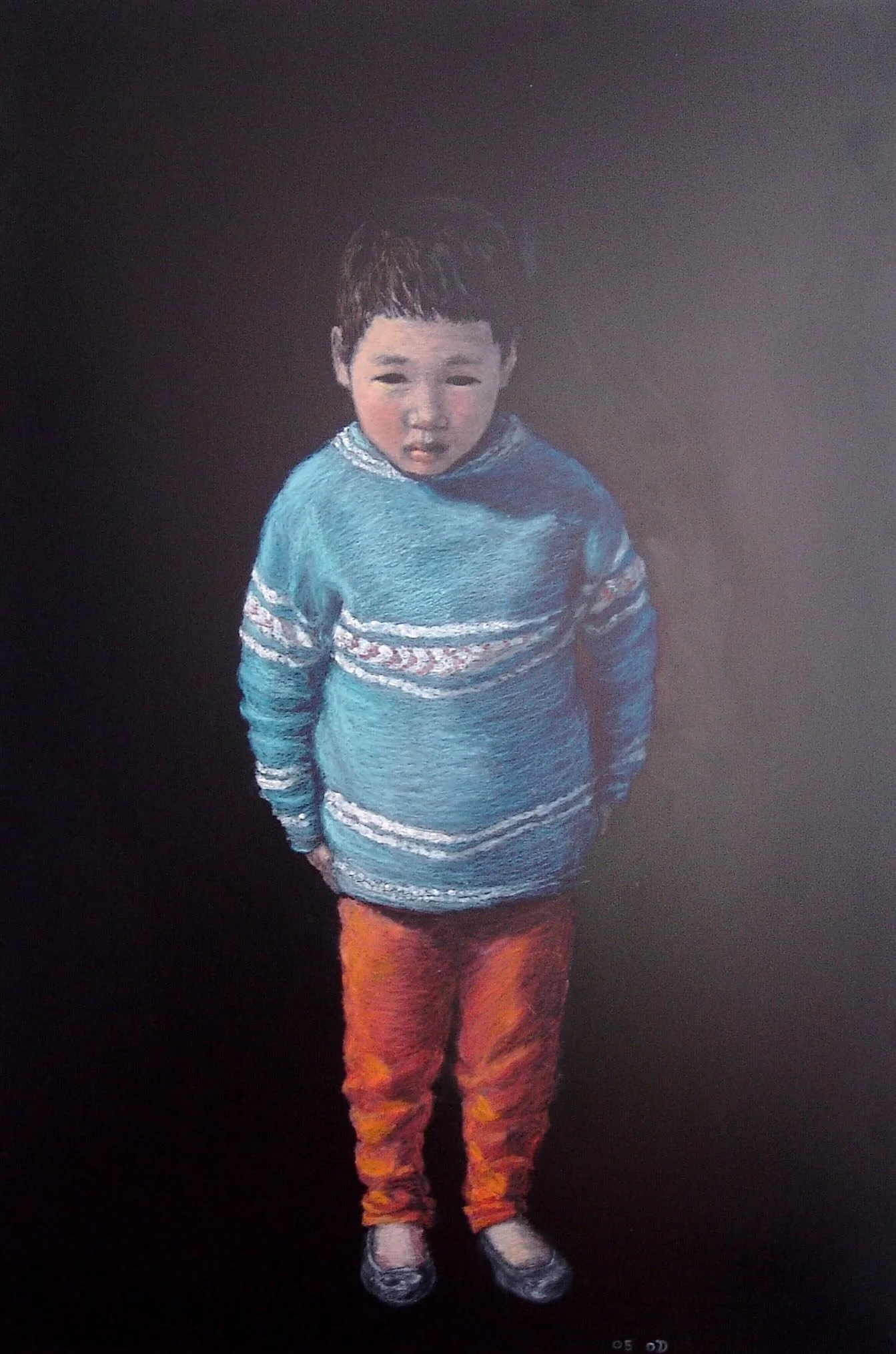Donja B, 2005, Oil pastel on chalkboard, 14 1/4 x 20 1/2 inches (36 x 52 cm)