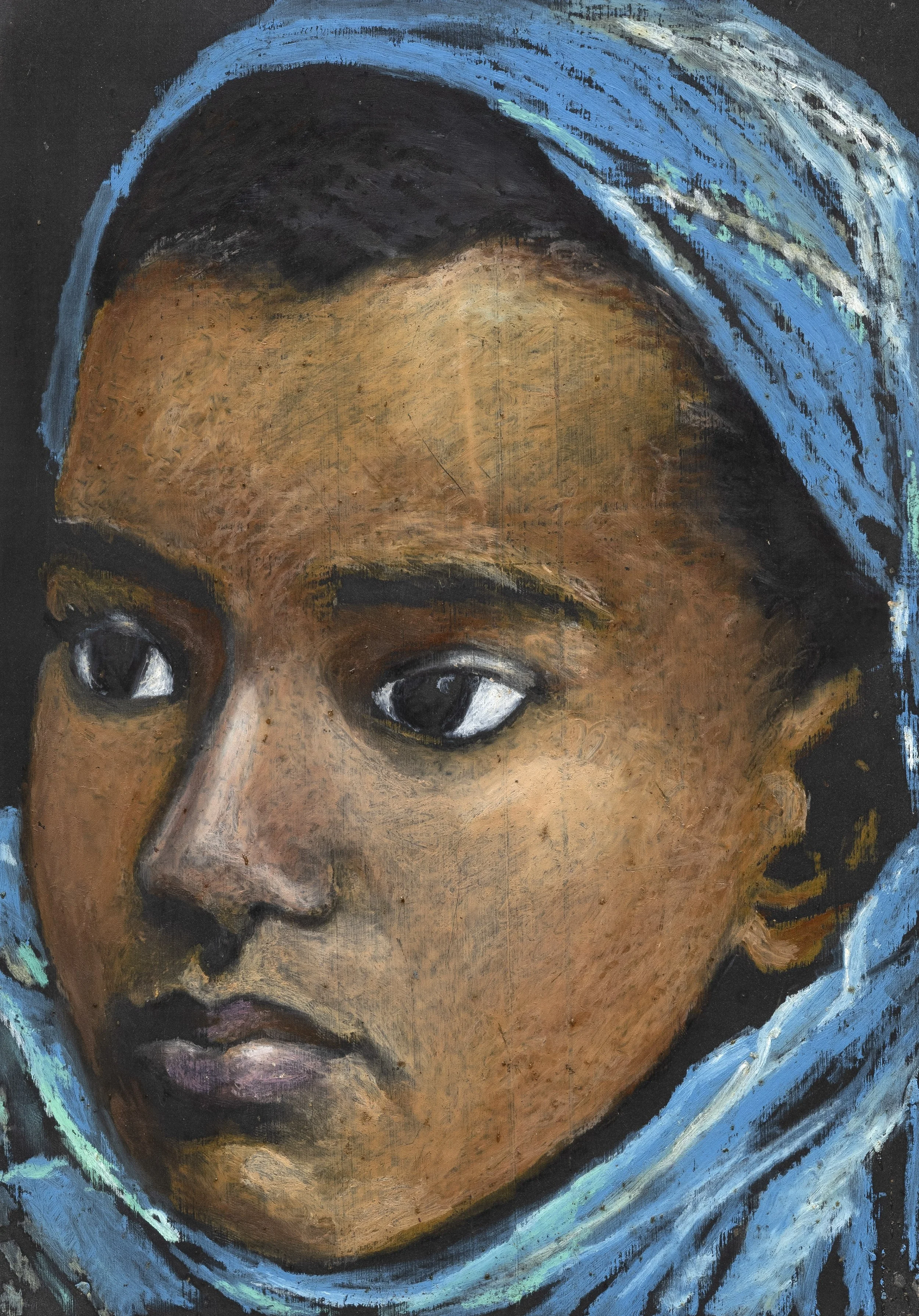 Indian Girl, 1996, Oil on chalkboard, 11 3/8 × 8 1/2 inches (29 × 21.5 cm)