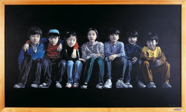 Last Semester, 2003, Oil pastel on chalkboard, 36 x 60 inches (91 x 152 cm)