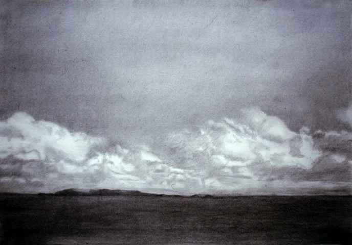 The Sea, 1985, Charcoal on paper, 21 x 30 inches (53.3 x 76.2 cm)