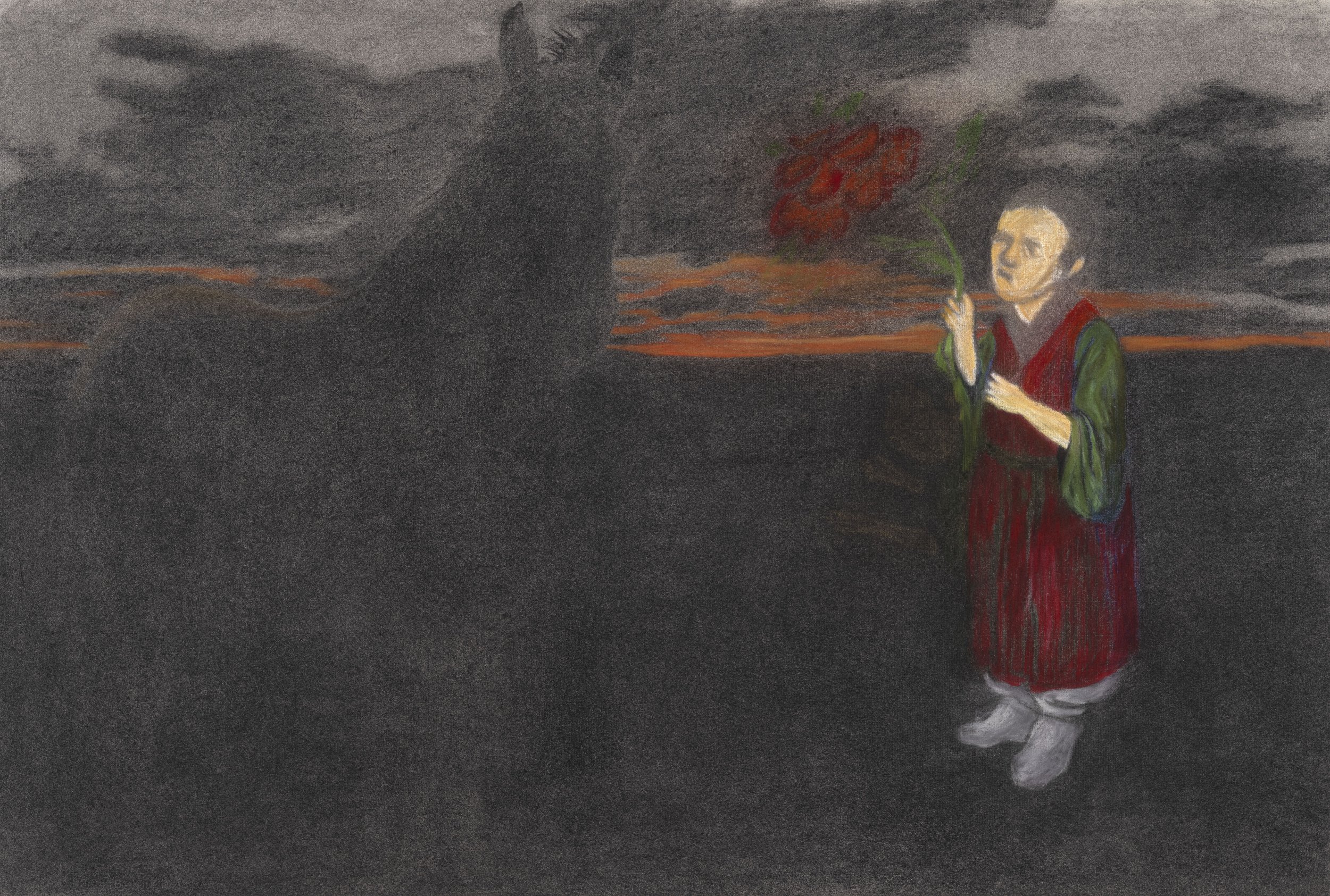 Horse, 1996, Charcoal and pastel on paper, 35 1/2 × 47 1/4 inches (90 × 120 cm)