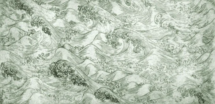 Wave, 1977, Etching on paper, 5.9 x 11.6 inches (15 x 29.5 cm)