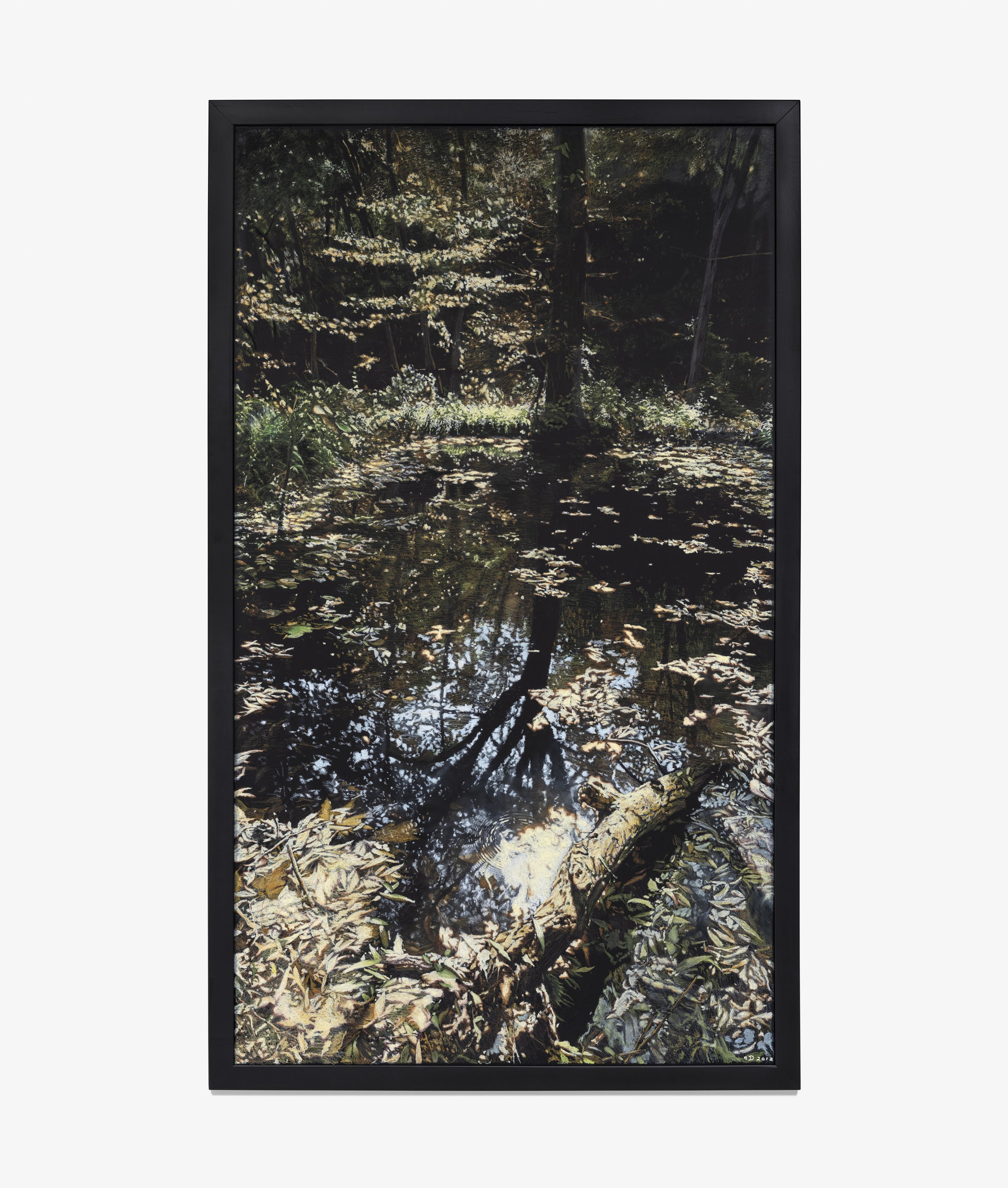 Borrowed Landscape (Fall), 2011, Oil pastel on chalkboard, 74 x 43 inches (188 x 109.2 cm)