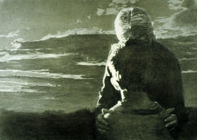 Mother and Boy, 1987, Charcoal on paper, 21 x 30 inches (53.3 x 76.2 cm)