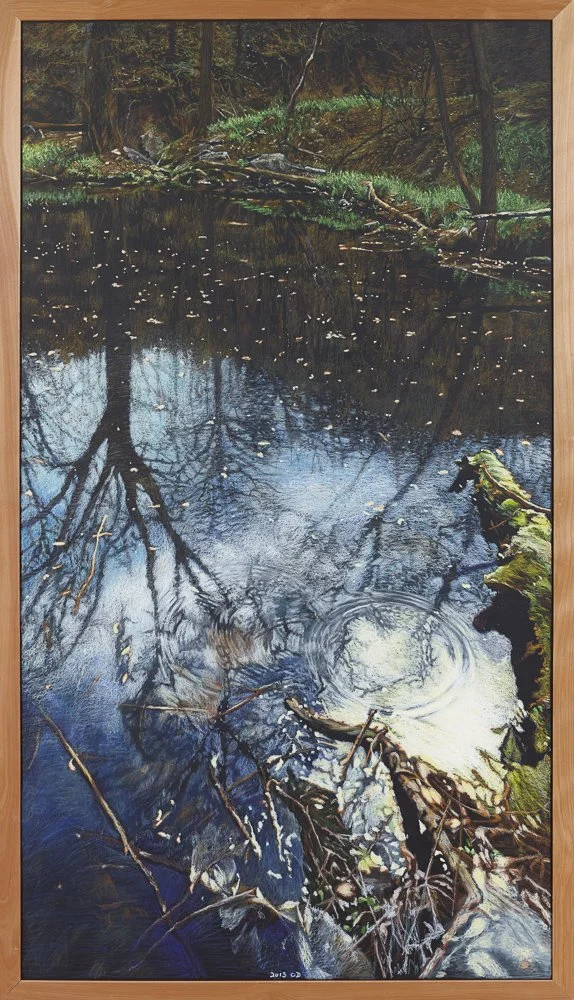 Spring, 2013, Oil pastel on chalkboard, 83 1/4 x 48 inches (211.5 x 121.9 cm)