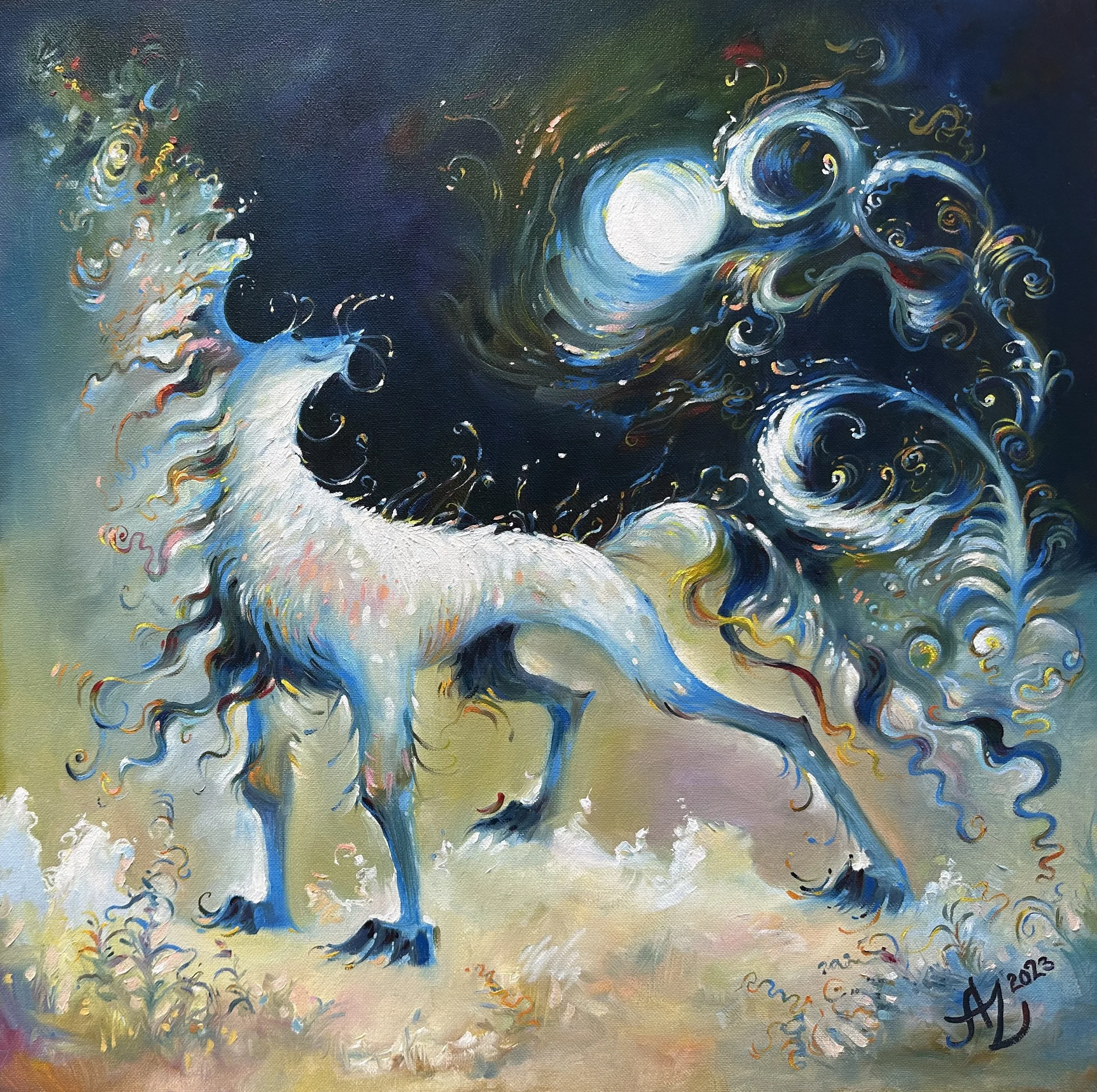 On a Walk, 20 x 20 