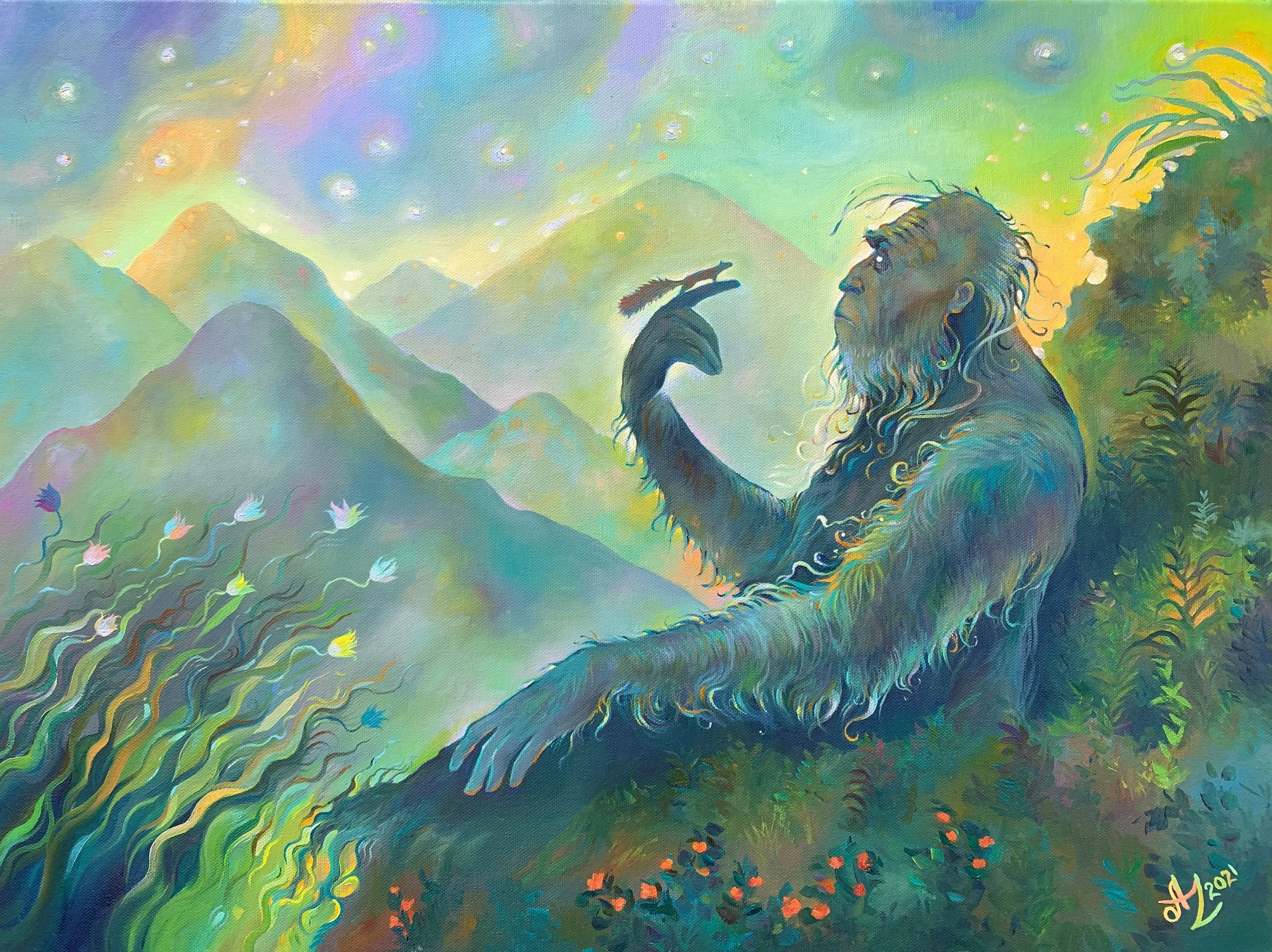 Sasquatch and Squirrel 
24 x 18 in