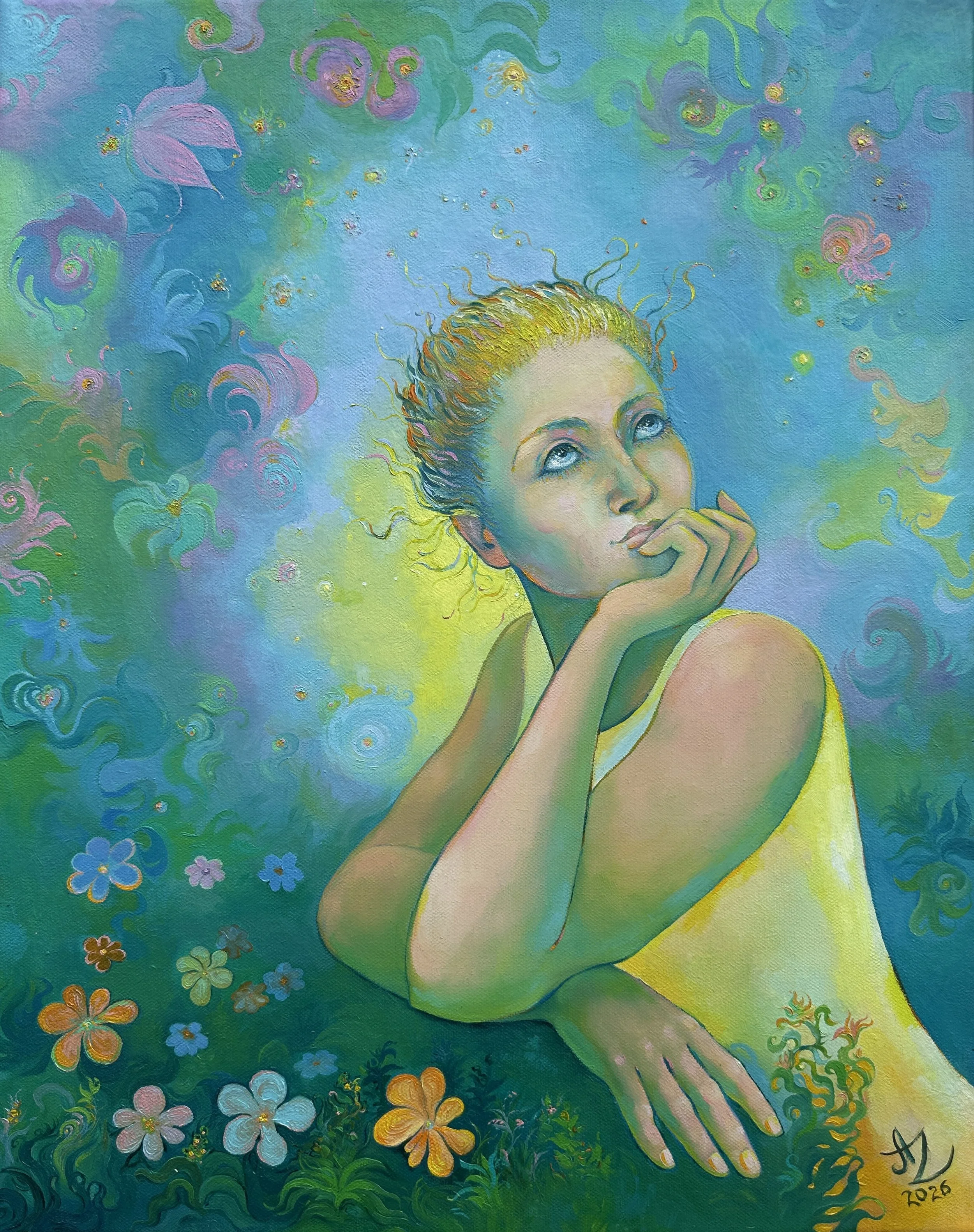Gazing in Color, Oil on Canvas, 16 x 20 in