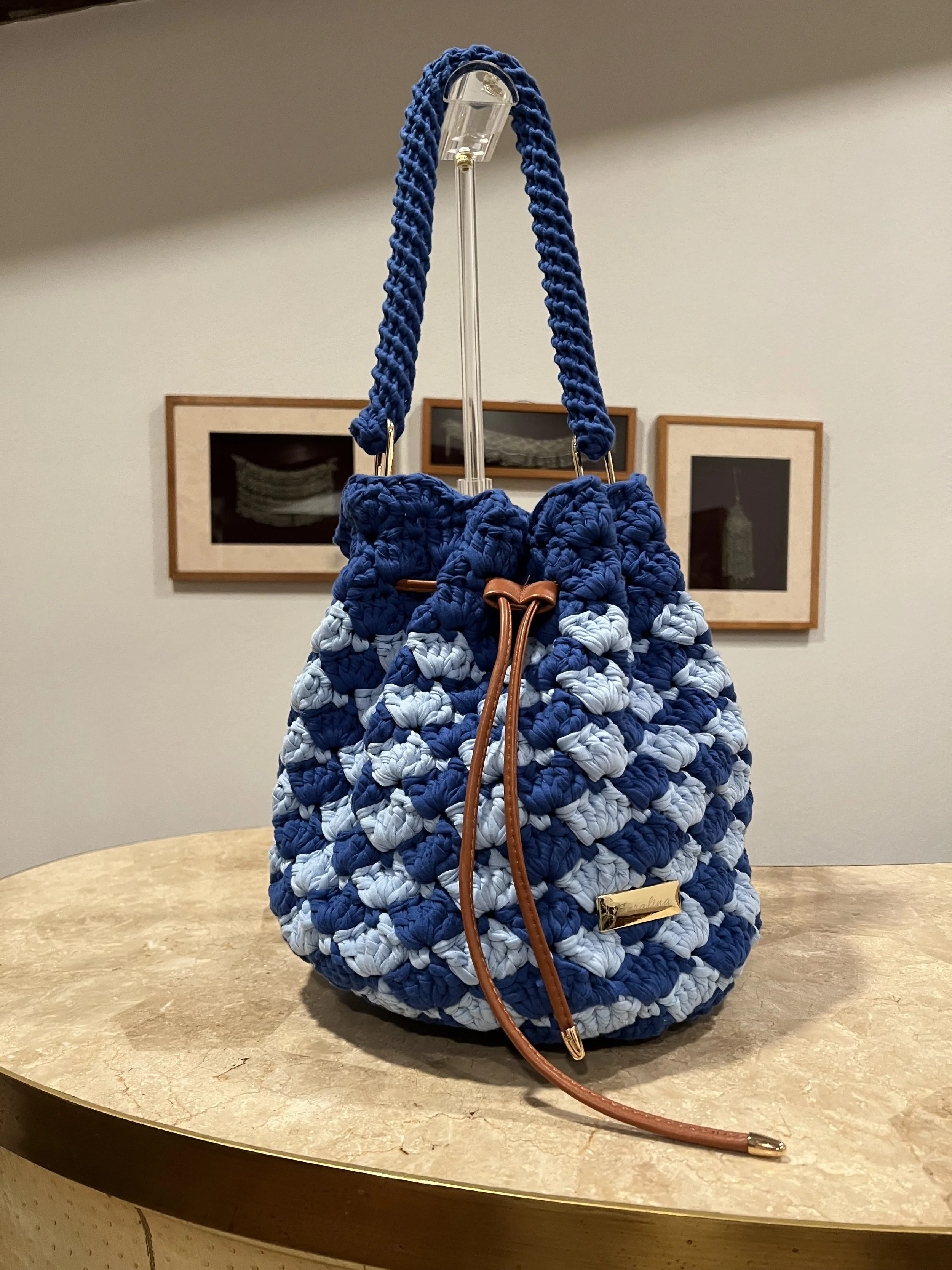 Azure Tides Bucket Bag