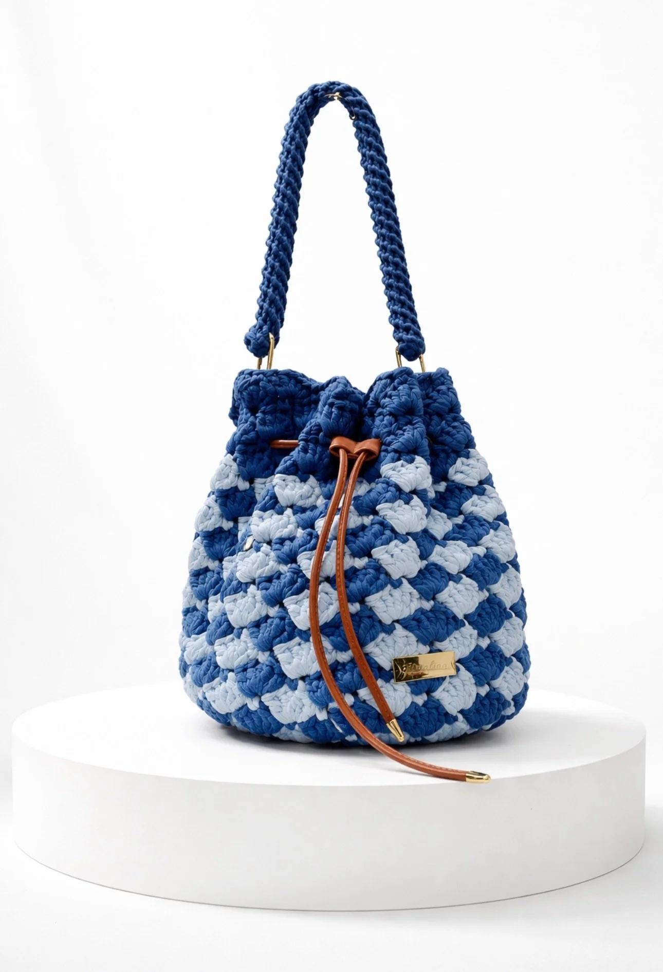 Azure Tides Bucket Bag